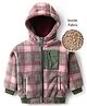 Babyoye Woven Full Sleeves Hooded Winter Jacket With Checks - Pink