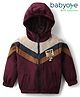 Babyoye Woven Full Sleeves Cut & Sew Hooded Jacket With Patch - Multi Colour