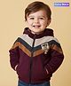 Babyoye Woven Full Sleeves Cut & Sew Hooded Jacket With Patch - Multi Colour