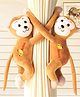Tickles 2 Pcs Monkey Soft Stuffed Plush Animal Hanging Toy For Kids Boys & Girls Home Decoration (Size: 28 cm Color: Light Brown)