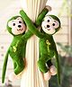 Tickles 2 Pcs Monkey Soft Stuffed Plush Animal Hanging Toy For Kids Boys & Girls Home Decoration for (Size: 28 cm Color: Green)