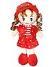 Tickles Soft Plush Doll Blond Curly Hair Ragged Stuffed Baby Toy for Kids Girls Birthday Gifts (Size: 40 cm, Color: Red)