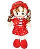 Tickles Soft Plush Doll Blond Curly Hair Ragged Stuffed Baby Toy for Kids Girls Birthday Gifts (Size: 30 cm, Color: Red)
