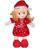 Tickles Soft Stuffed Plush Rag Doll Blond Curly Hair Ragged for Baby Kids Girls Birthday Gift (Size: 40 cm, Color: Red)