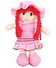 Tickles Smiling Face Soft Doll with Dots Dress Stuffed Plush for Kids Girls Birthday Gift (Size: 28 cm Color: Pink)