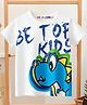 Googo Gaaga Cotton Knit Half Sleeves Baby Dinosaur Printed Tee - White