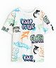 Googo Gaaga Cotton Knit Half Sleeves Keep It Fun Text Printed Tee - White