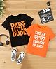 Googo Gaaga Cotton Knit Pack Of 2 Half Sleeves Typography Printed Tees - Orange & Black
