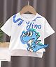 Googo Gaaga Cotton Knit Half Sleeves Baby Dinosaur Printed Tee - White