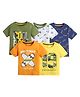 Googo Gaaga Cotton Knit Pack Of 5 Half Sleeves Skateboard & Typography Printed Tees - Multi Colour