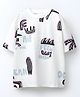 Googo Gaaga Cotton Knit Half Sleeves Feel The Fresh Text Printed Tee - White