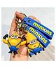 Elecart 3D Minions Keychain for Men & Women | Cute Silicone Cartoon Keyring with Hook | Fun Gift for Boys, Girls | Bag, Scooty & Car Key Chain Charm (Pack 2 Random Design)