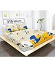 Filymore Dinosaur Elastic Fitted bedsheet for double bed 240 TC made with pure microfiber 1 bedsheet and 2 pillow covers (Size 72x72 inches)fit up to 6 inches mattress(Colour-Ivory and Yellow)