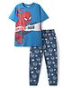 Pine Kids Marvel Single Jersey Knit Half Sleeves Night Suit with Spider Man Graphics - Blue