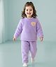 Mark & Mia Full Sleeves Co-Ord Winter Wear Night Suit with Bear Design - Light Purple