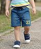 Babyhug Denim Mid Thigh Shorts With Number Embriodery - Blue