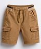 Babyhug Twill Woven Above Knee Length Bermuda With Stretch - Tan