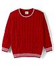 Babyhug Knit Full Sleeves Pullover Sweater with Cable Knit Design - Red
