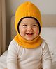 Babyhug Knit Solid Color Woollen Monkey Cap Yellow - Diameter 13 cm
