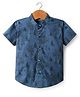 Dapper Dudes Woven Half Sleeves Beach Theme Printed Shirt - Blue