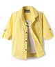 Dapper Dudes Full Sleeves Checked Shirt With Attached Tee - Yellow