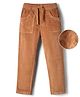 Pine Kids Corduroy Woven Full Length Solid Colour Trouser - Khaki