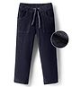 Pine Kids Corduroy Woven Full Length Solid Color Trouser - Navy Blue