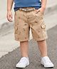 Babyhug Twill Woven Above Knee Length Bermuda With Belt & Animal Print - Beige