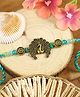 Asthetika Peacock Charm Rakhi With Roli Chawal - Green