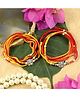 Asthetika Set Of 2 Ganesha Long Thread Rakhis With Roli Chawal - Orange