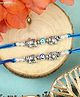 Asthetika Set Of 2 Elephant Charm Evil Eye Rakhis With Roli Chawal - Blue