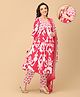 The Mom Store Cotton Knit Three Fourth Sleeves Ethnic Motif Printed Maternity & Nursing Kurta Pant With Dupatta Set - Multi Colour