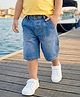 Babyhug Denim Knee Length Washed Jamaican With Stretch - Blue