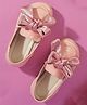 SHOES FOR JUNIORS Bow Applique Detailed Loafers - Peach