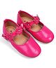 Cute Walk by Babyhug Velcro Closure Ballerinas With Floral Applique - Fuchsia