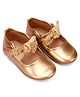 Cute Walk by Babyhug Velcro Closure Ballerina With Bow Applique - Golden