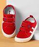 Cute Walk By Babyhug Casual Shoes with Velcro Closure Canvas & Tape Detailing - Red