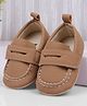 Babyoye Solid Booties with Velcro Closure - Khakhi