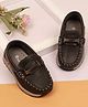 Cute Walk By Babyhug Slip On Loafers With Stitch Detailing - Black