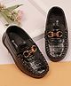 Cute Walk by Babyhug Slip On Solid Loafers with Applique Detailing - Black