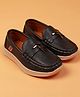 Cute Walk by Babyhug Slip On Solid Coloured Loafers With Applique - Navy Blue