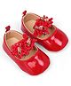 Cute Walk by Babyhug Slip On Booties with Floral Applique - Red
