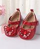Cute Walk by Babyhug Booties With Velcro Closure & Butterfly Applique - Red