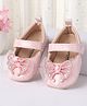 Cute Walk by Babyhug Booties With Velcro Closure & Butterfly Applique - Pink