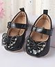 Cute Walk by Babyhug Booties With Velcro Closure & Butterfly Applique - Black