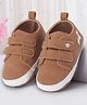 Cute Walk by Babyhug Velcro Closure Booties With Bee Embroidery - Brown