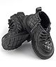 Babyoye Quilted Design Winter Boots With  Zipper & Lace Up Closure - Black