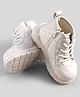 Babyoye Quilted Design Winter Boots With  Zipper & Lace Up Closure - White
