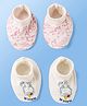 Doodle Poodle Interlock Cotton Unicorn Printed Booties Pack Of 2 - White & Pink