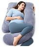 Momcozy Maternity Accessory G Shaped Cooling Fabric Pregnancy Pillow Grey